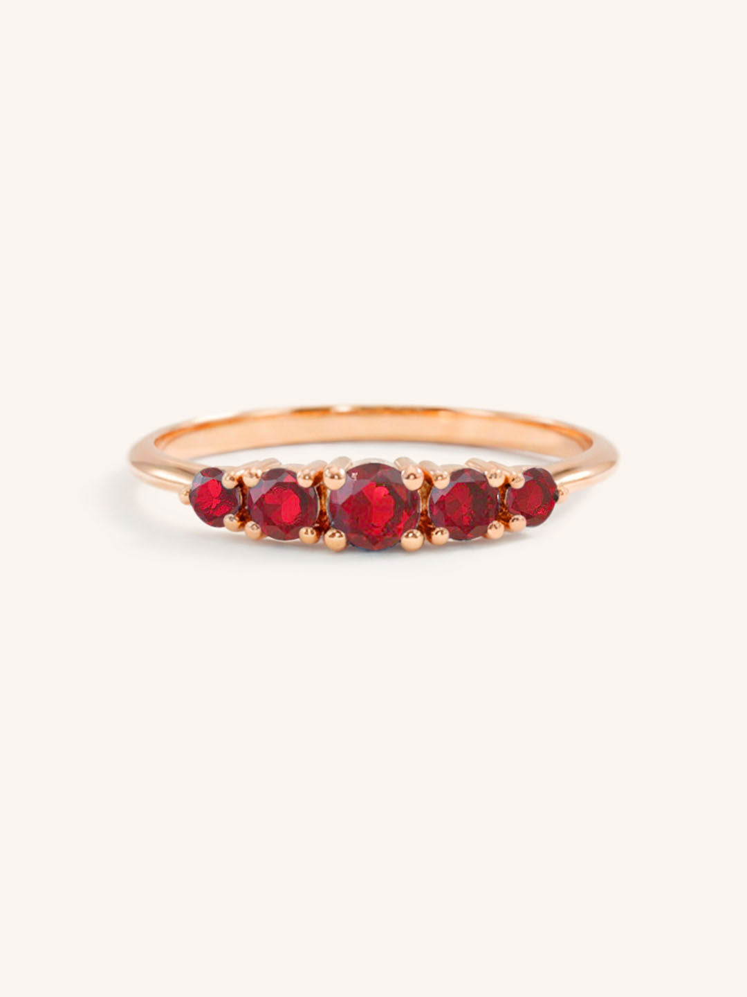 Lovett Five Stone Garnet Anniversary Ring