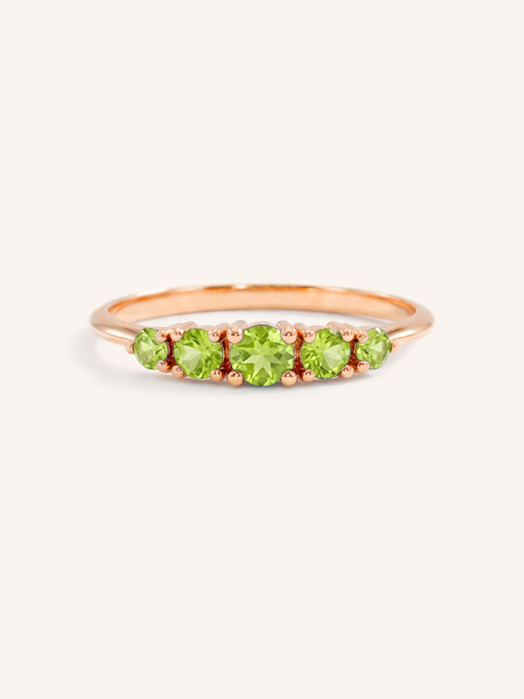 Lovett Five Stone Peridot Anniversary Ring