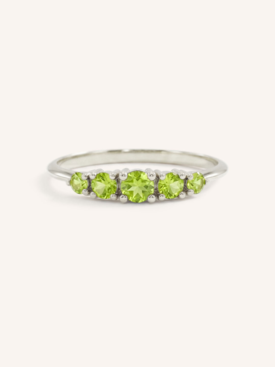 Lovett Five Stone Peridot Anniversary Ring
