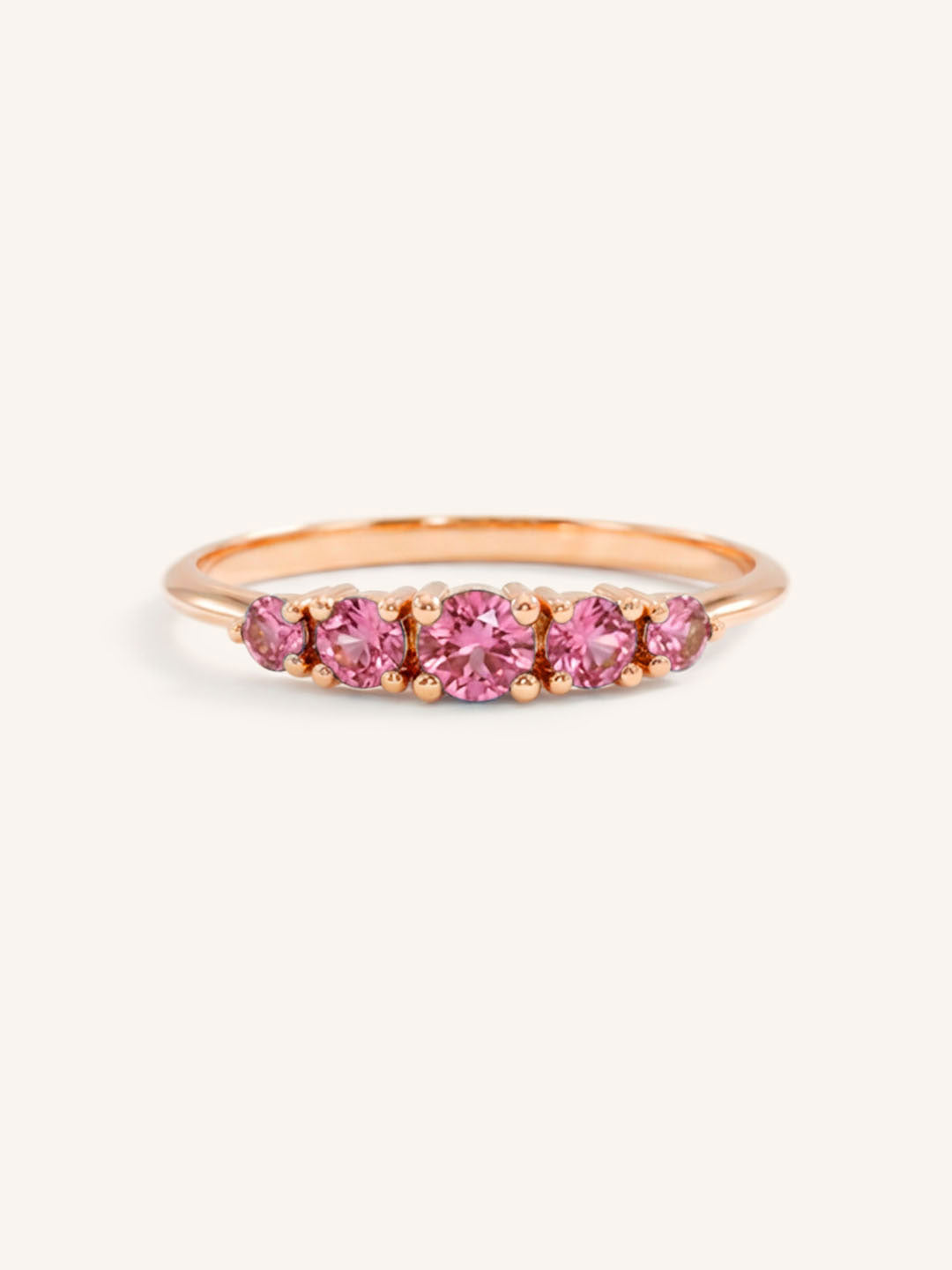 Lovett Five Stone Pink Tourmaline Anniversary Ring