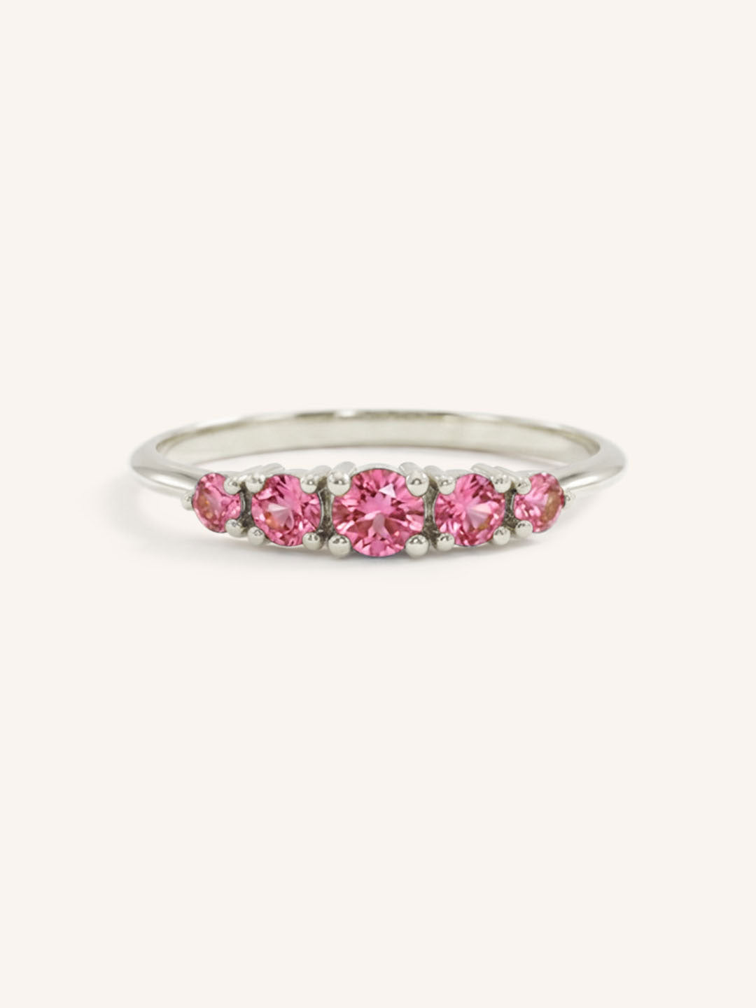 Lovett Five Stone Pink Tourmaline Anniversary Ring