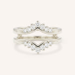 White gold Granby double band diamond ring guard front view on white background