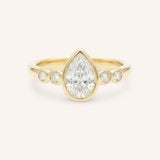 Alameda Pear Bezel Set Diamond Engagement Ring