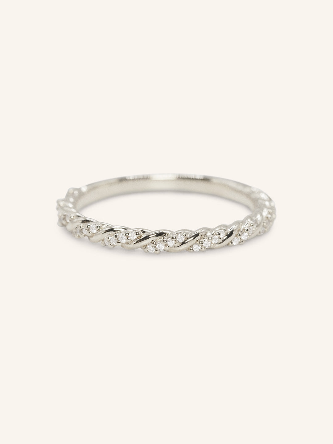 Woven Diamond Wedding Band