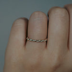 Woven Diamond Wedding Band lifestyle photo worn on hand