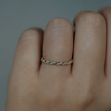 Woven Diamond Wedding Band lifestyle photo worn on hand