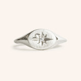 Diamond Starburst Signet Ring