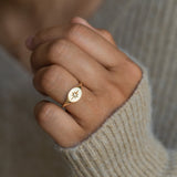 Diamond Starburst Signet Ring