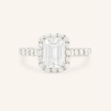 Ayame Emerald Cut Diamond Halo Engagement Ring