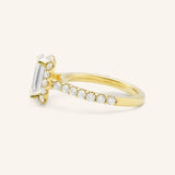 Ayame Emerald Cut Diamond Halo Engagement Ring