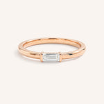Rose Gold Newport Straight Baguette Diamond Ring front view on white background