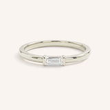 White Gold Newport Straight Baguette Diamond Ring front view on white background