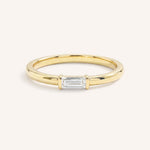 Yellow Gold Newport Straight Baguette Diamond Ring front view on white background