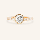 DM Round Bezel Set Accented Diamond Engagement Ring
