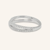 Criss Cross Diamond Intersecting Ring