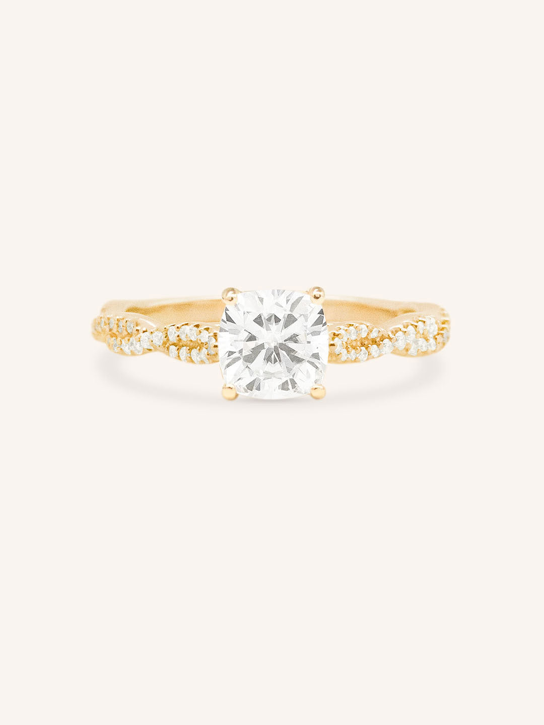 Levana Cushion Diamond Twist Accented Engagement Ring