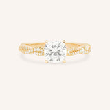 Levana Cushion Diamond Twist Accented Engagement Ring
