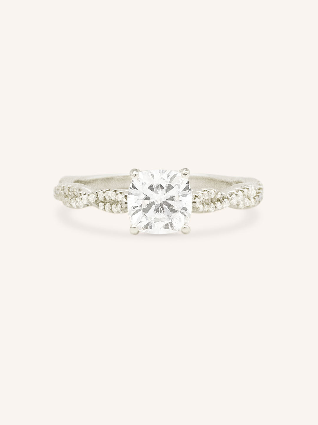 Levana Cushion Diamond Twist Accented Engagement Ring