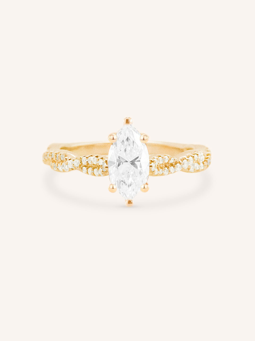 Levana Marquise Diamond Twist Accented Engagement Ring