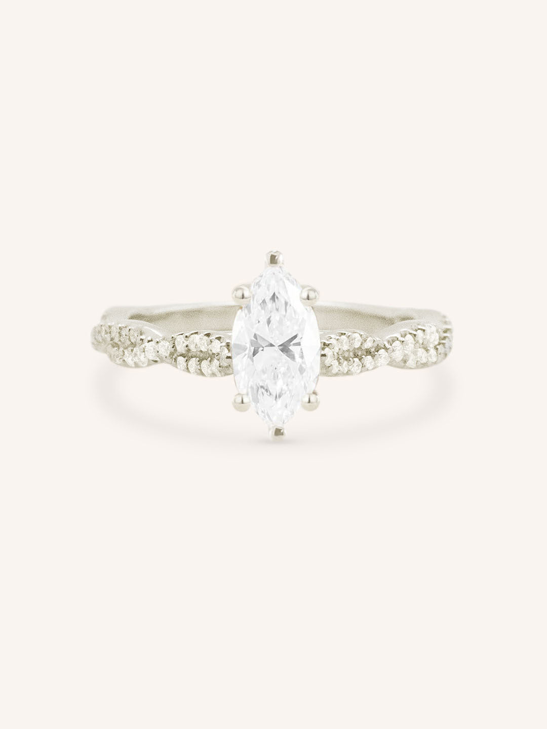 Levana Marquise Diamond Twist Accented Engagement Ring