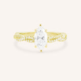 Levana Marquise Diamond Twist Accented Engagement Ring