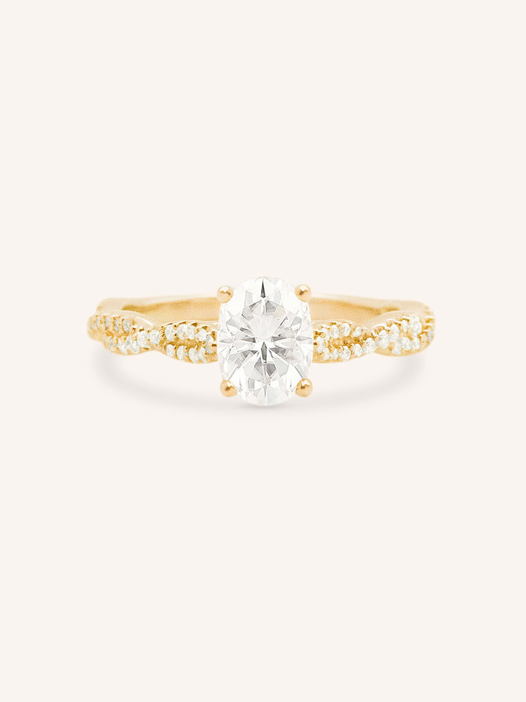 Levana Oval Diamond Twist Accented Engagement Ring