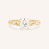 Levana Oval Diamond Twist Accented Engagement Ring