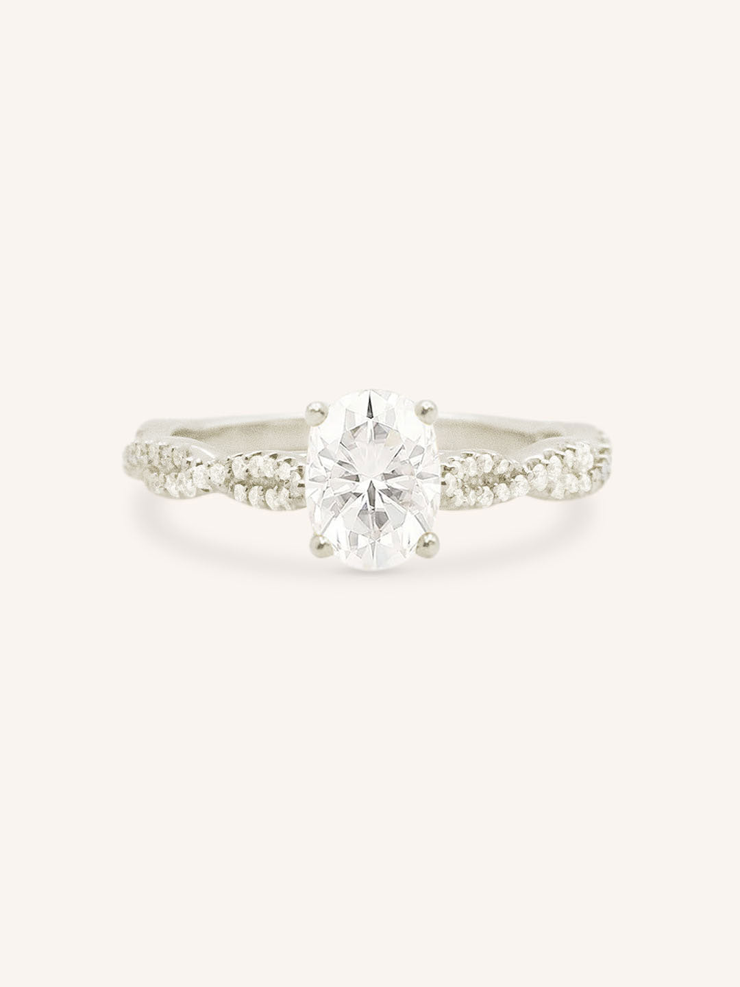 Levana Oval Diamond Twist Accented Engagement Ring