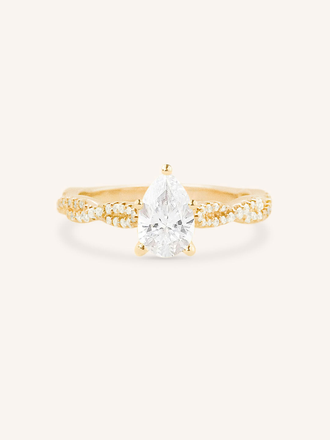 Levana Pear Diamond Twist Accented Engagement Ring