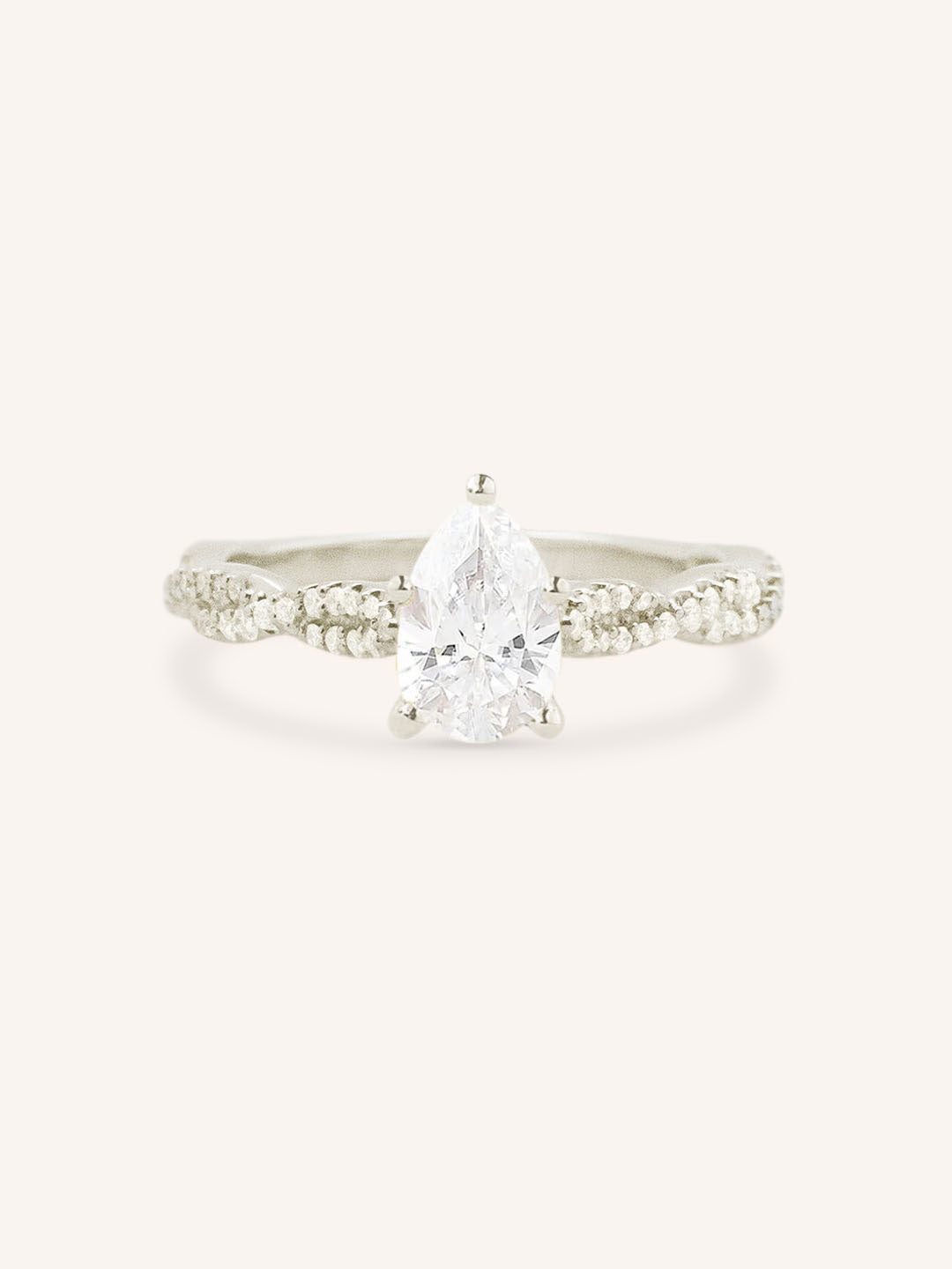 Levana Pear Diamond Twist Accented Engagement Ring