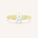 Levana Pear Diamond Twist Accented Engagement Ring