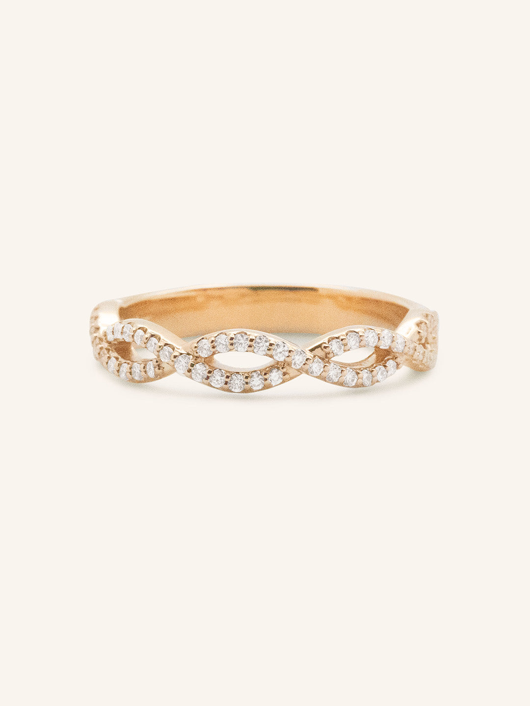 Double Interwoven Diamond Wedding Ring