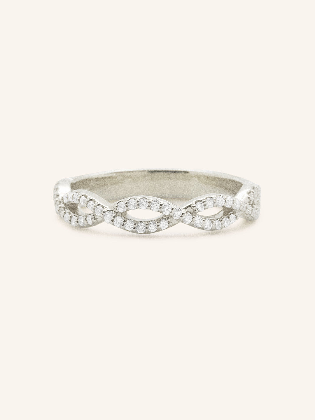 Double Interwoven Diamond Wedding Ring