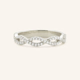 Double Interwoven Diamond Wedding Ring