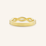 Double Interwoven Diamond Wedding Ring
