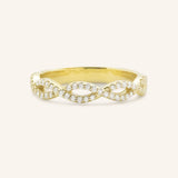 Double Interwoven Diamond Wedding Ring