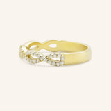 Double Interwoven Diamond Wedding Ring