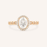 Claire Oval Diamond Halo Vintage-Style Engagement Ring