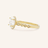 Claire Oval Diamond Halo Vintage-Style Engagement Ring