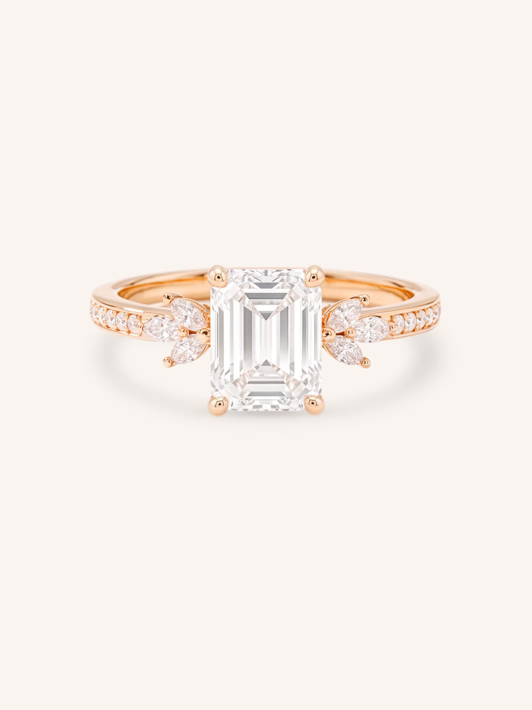 Melina Dee Emerald Cut Diamond Engagement Ring
