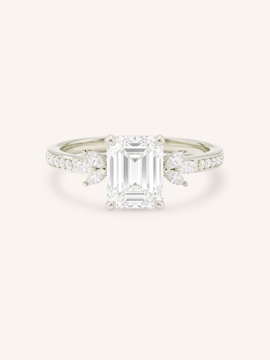 Melina Dee Emerald Cut Diamond Engagement Ring