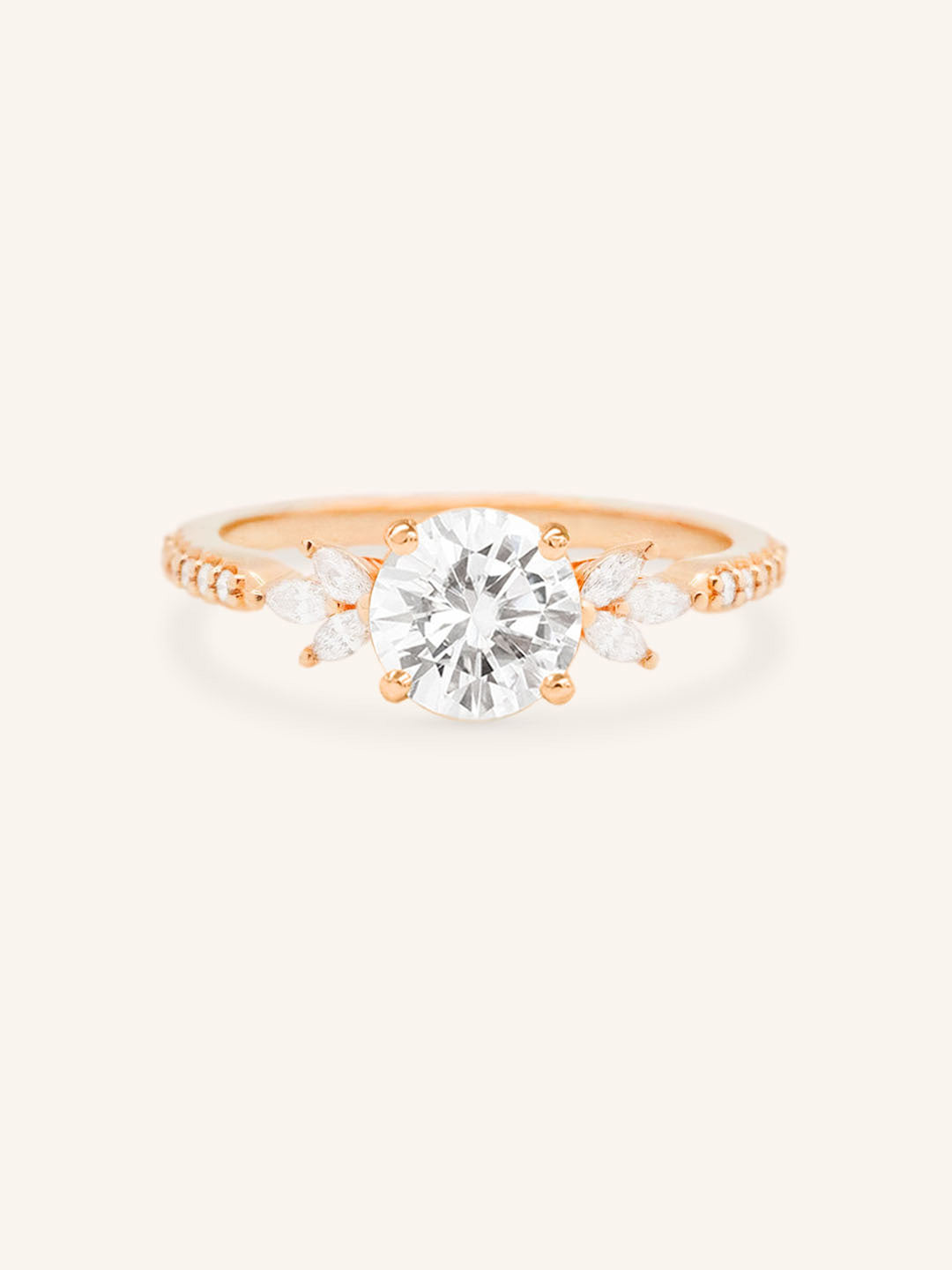 Melina Dee Round Diamond Engagement Ring