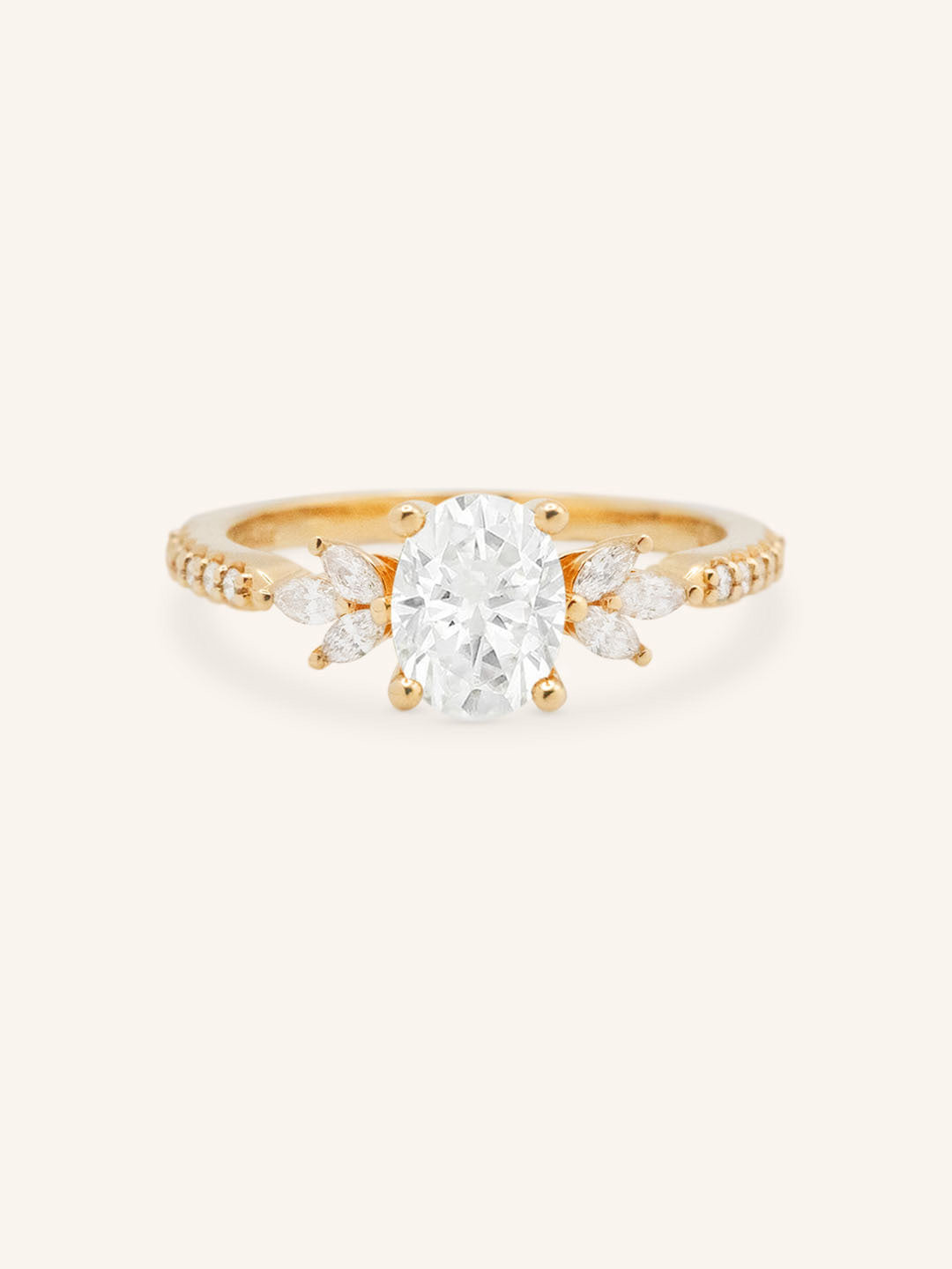 Melina Dee Oval Diamond Engagement Ring