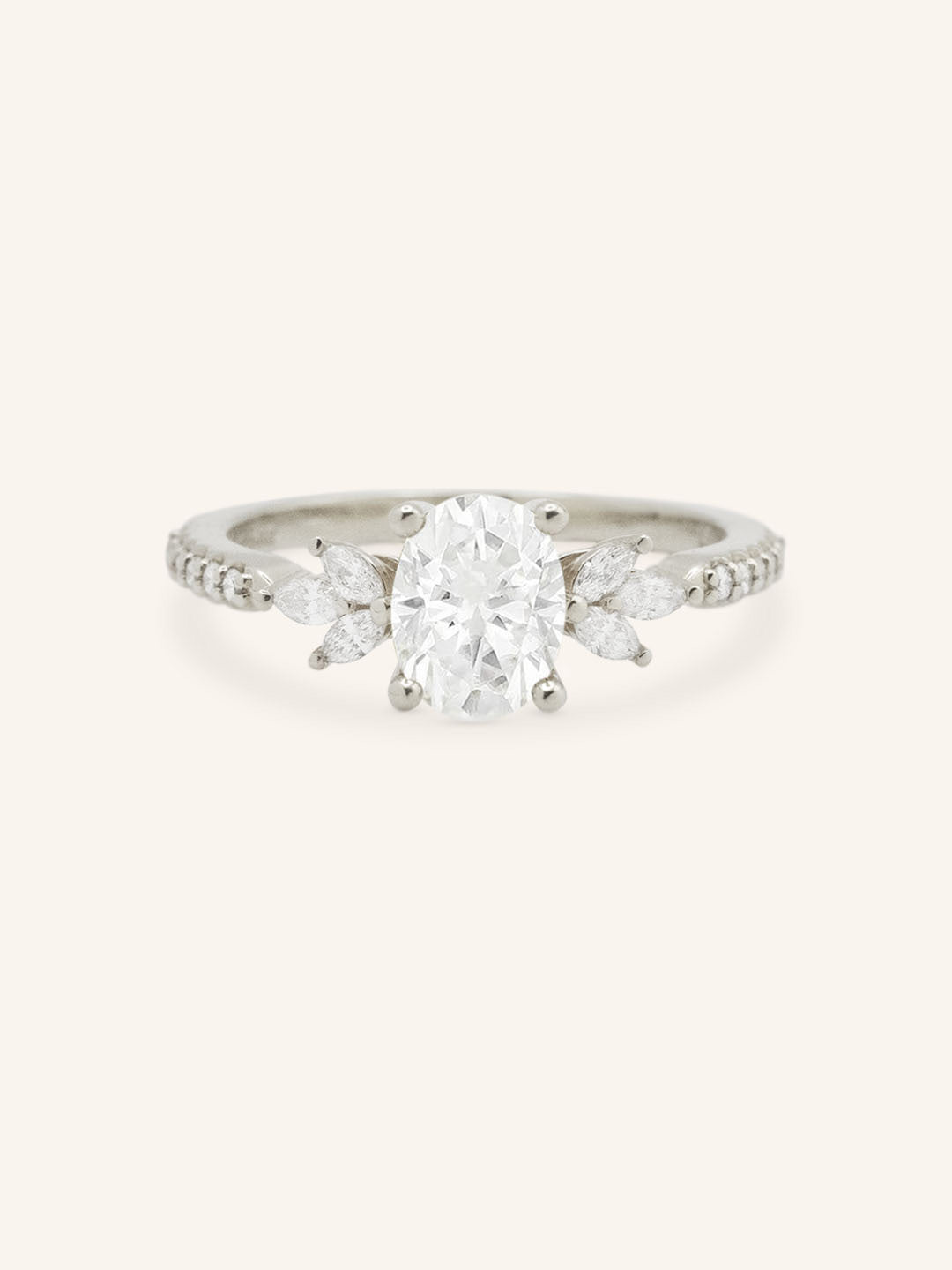 Melina Dee Oval Diamond Engagement Ring