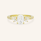 Melina Dee Oval Diamond Engagement Ring