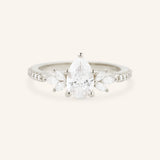 Melina Dee Pear Diamond Engagement Ring