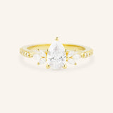 Melina Dee Pear Diamond Engagement Ring