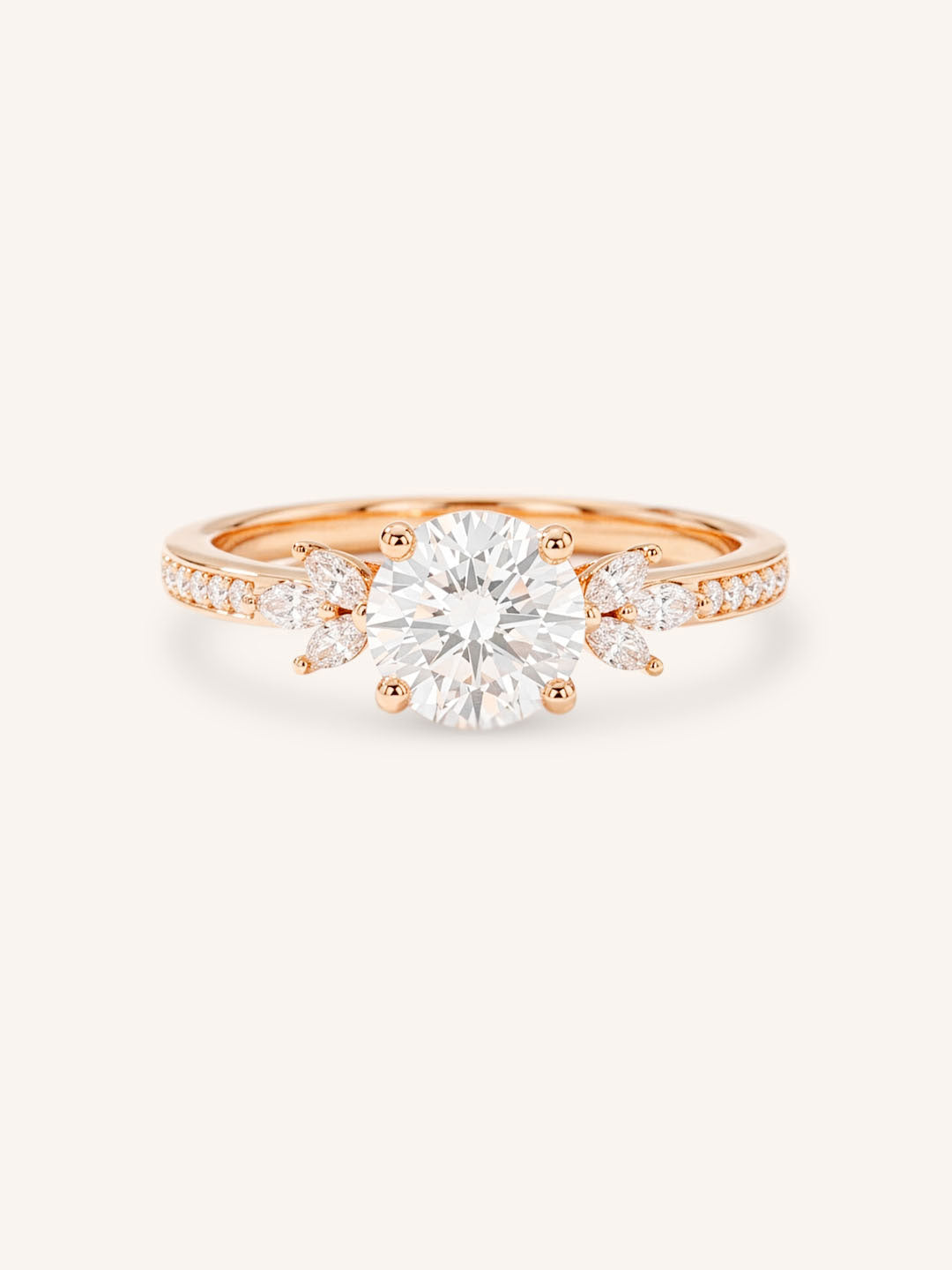 Melina Dee Round Diamond Engagement Ring