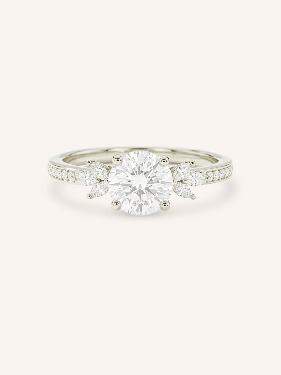 Melina Dee Round Diamond Engagement Ring