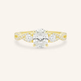 Lindey Oval Three Stone Diamond Engagement Ring
